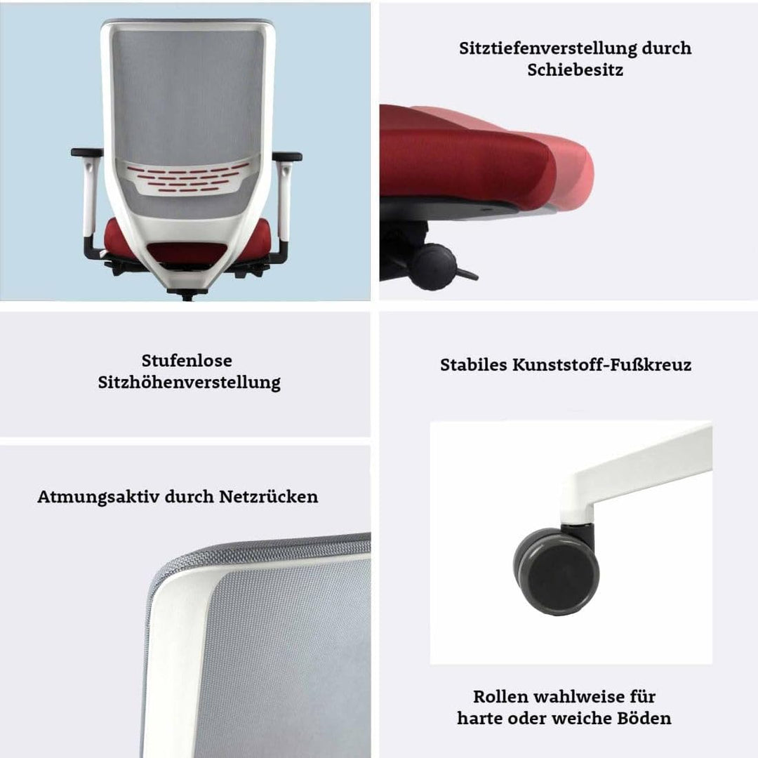 Trendoffice to-sync pro, ergonomischer Bürostuhl, mit Armlehnen, modernes Design, Homeoffice, umwelt