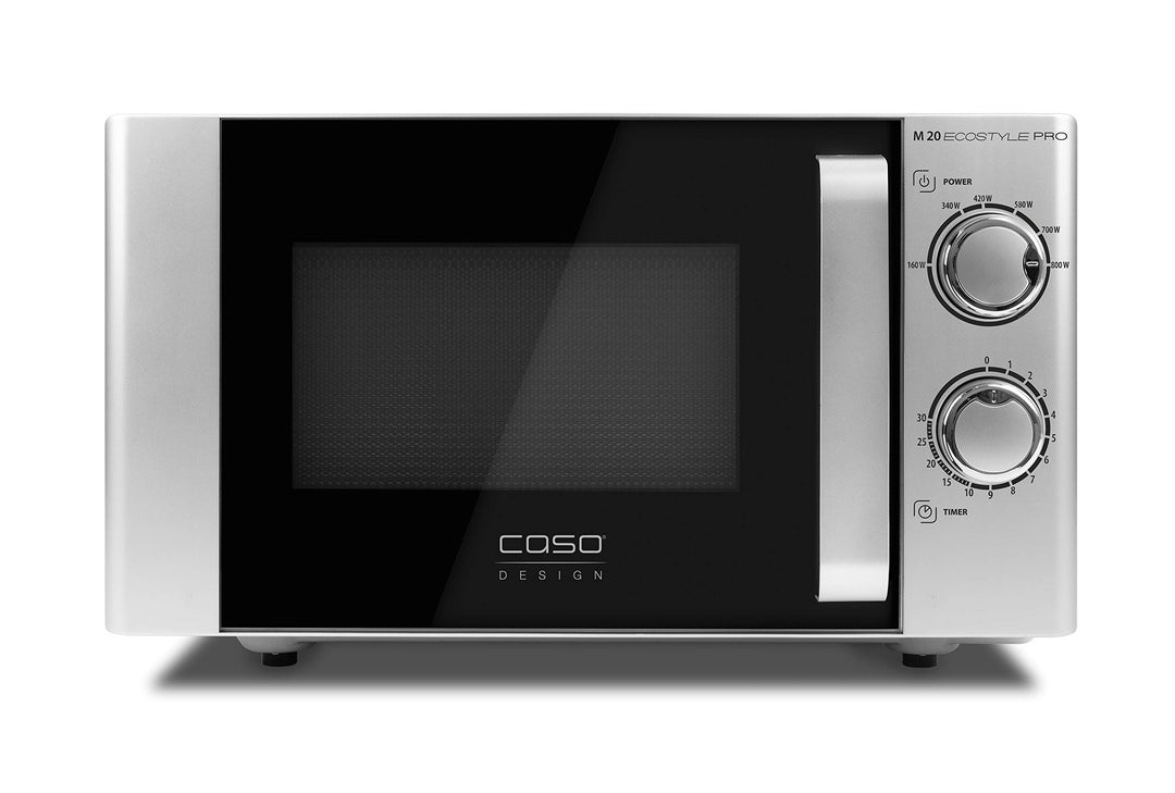 Caso M 20 Ecostyle Pro Mikrowelle, einfache Bedienung, 20 L Garraum, 800 Watt Leistung, Drehteller 3