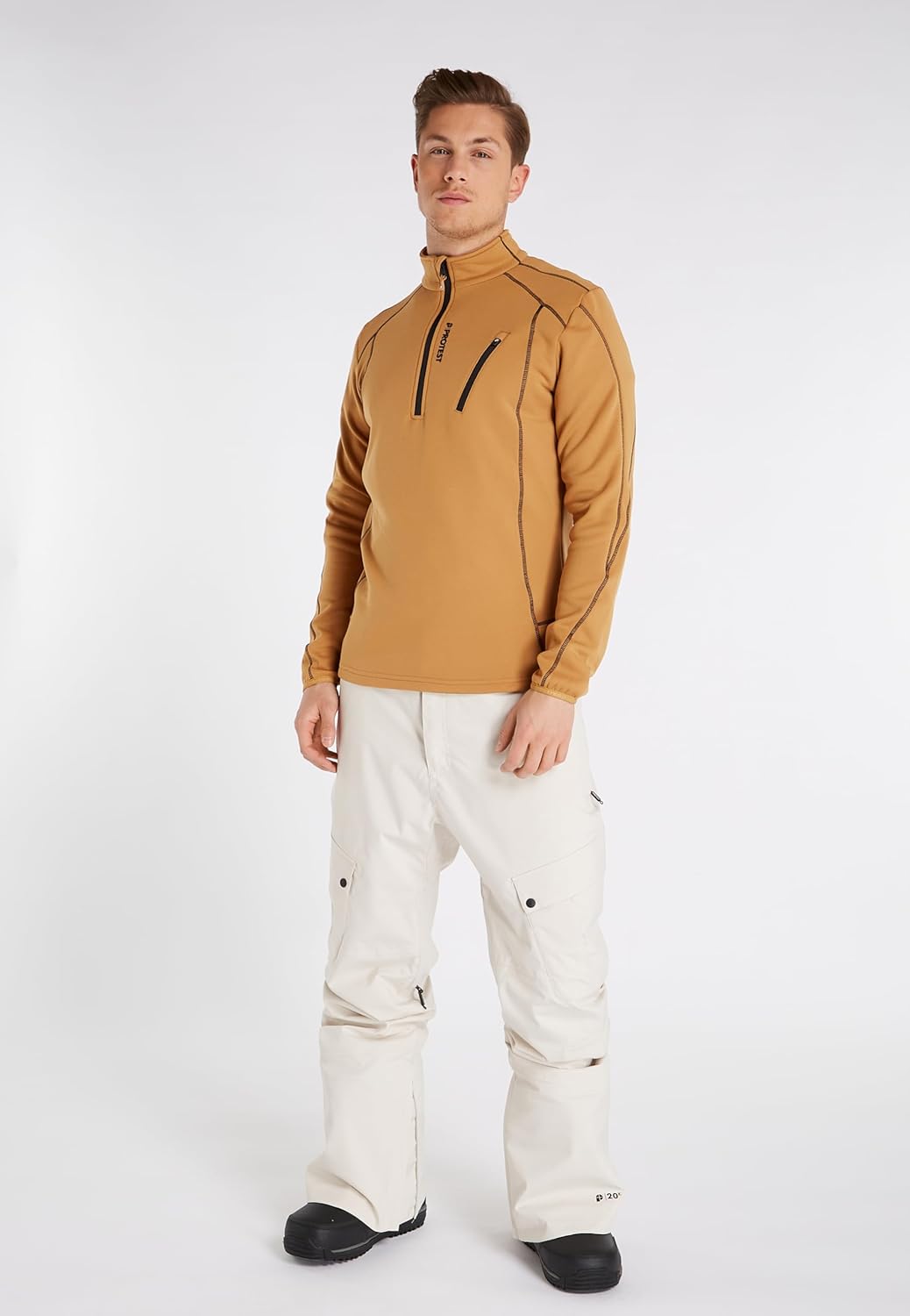 Protest Herren 1/4-reissverschluss HUMANS XS Fudgecamel, XS Fudgecamel