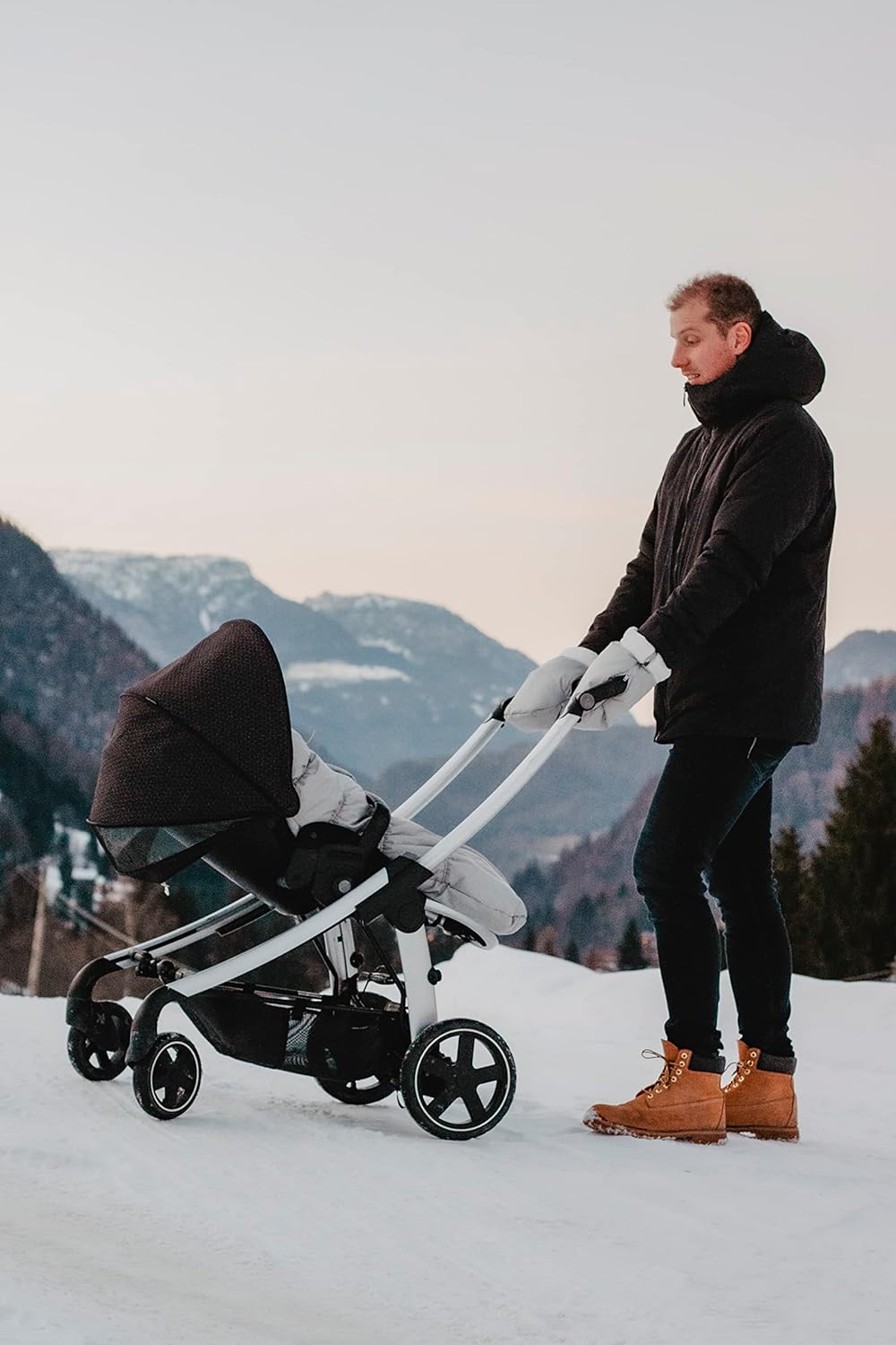 BÉABA, Fäustlinge/Handschuhe/Schutzhandschuhe für Kinderwagen, Regen-/Schneeschutz, Reissverschluss,