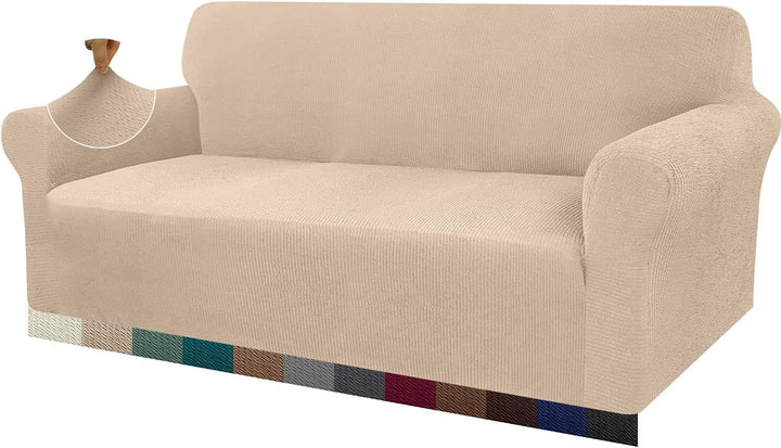 Granbest Dicke Sofabezug 4 Siter Stretch und Stilvolle Couchbezug Möbelbezüge Anti Rutsch Kratzfest