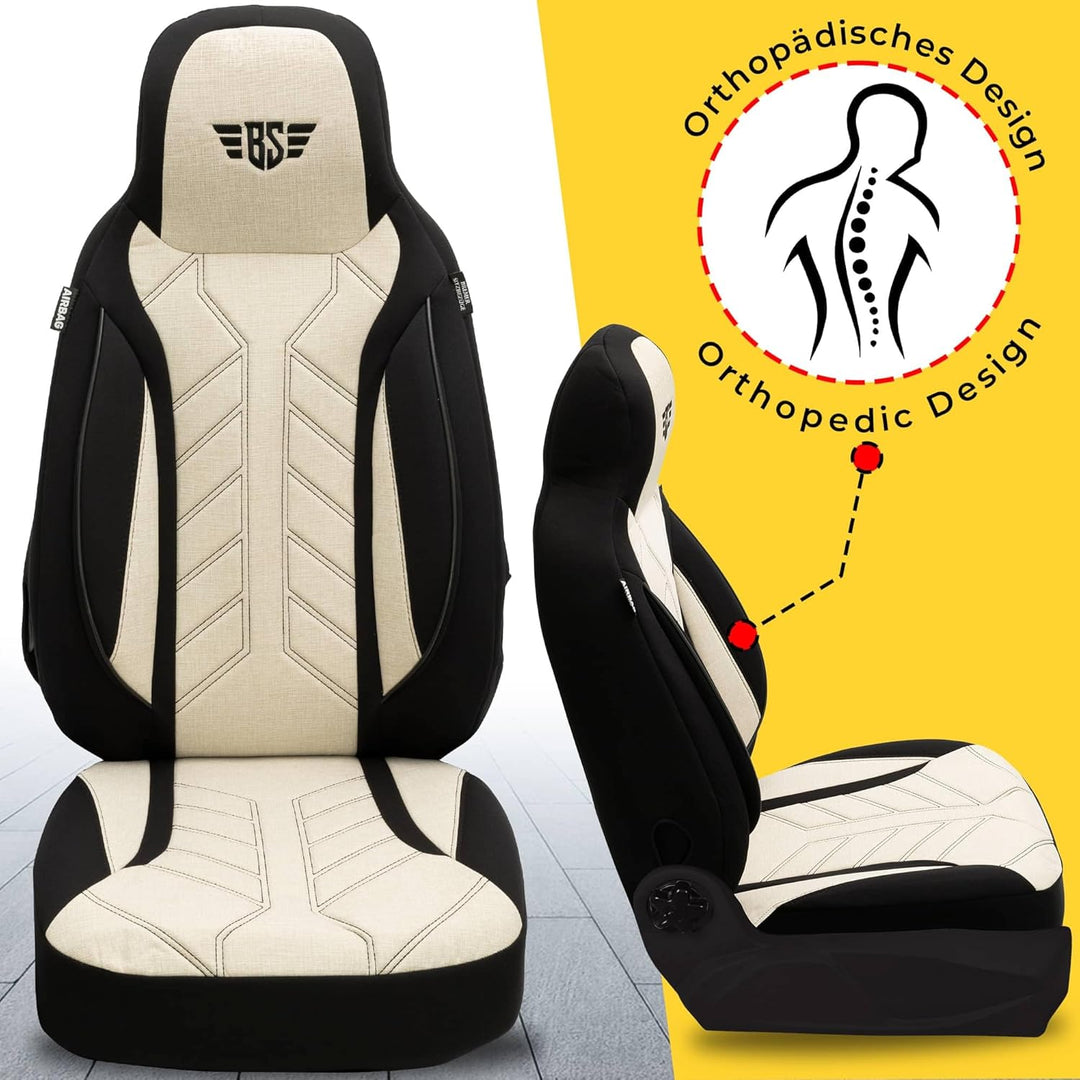 BREMER SITZBEZÜGE Mass Sitzbezüge Schonbezüge für Skoda Fabia Monte Carlo PLKT207 PLKT207 - Schwarz/