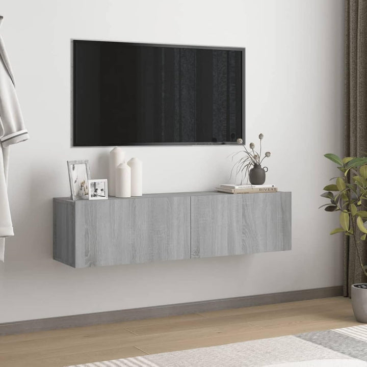 Festnight TV Wandboard Hängend Grau Sonoma TV-Wandschrank Lowboard Hangend Hängeschränke Hänge TV Bo