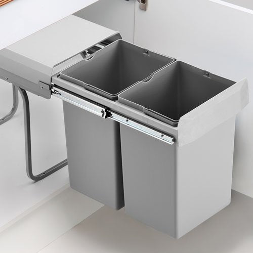 Wesco Double Boy Deluxe Mülleimer, Edelstahl,