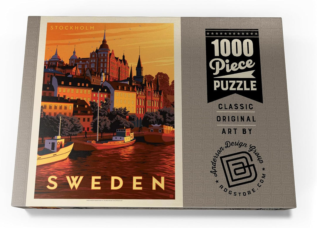 Schweden: Stockholm, Vintage Poster - Premium 1000 Teile Puzzle - MyPuzzle Sonderkollektion von Ande