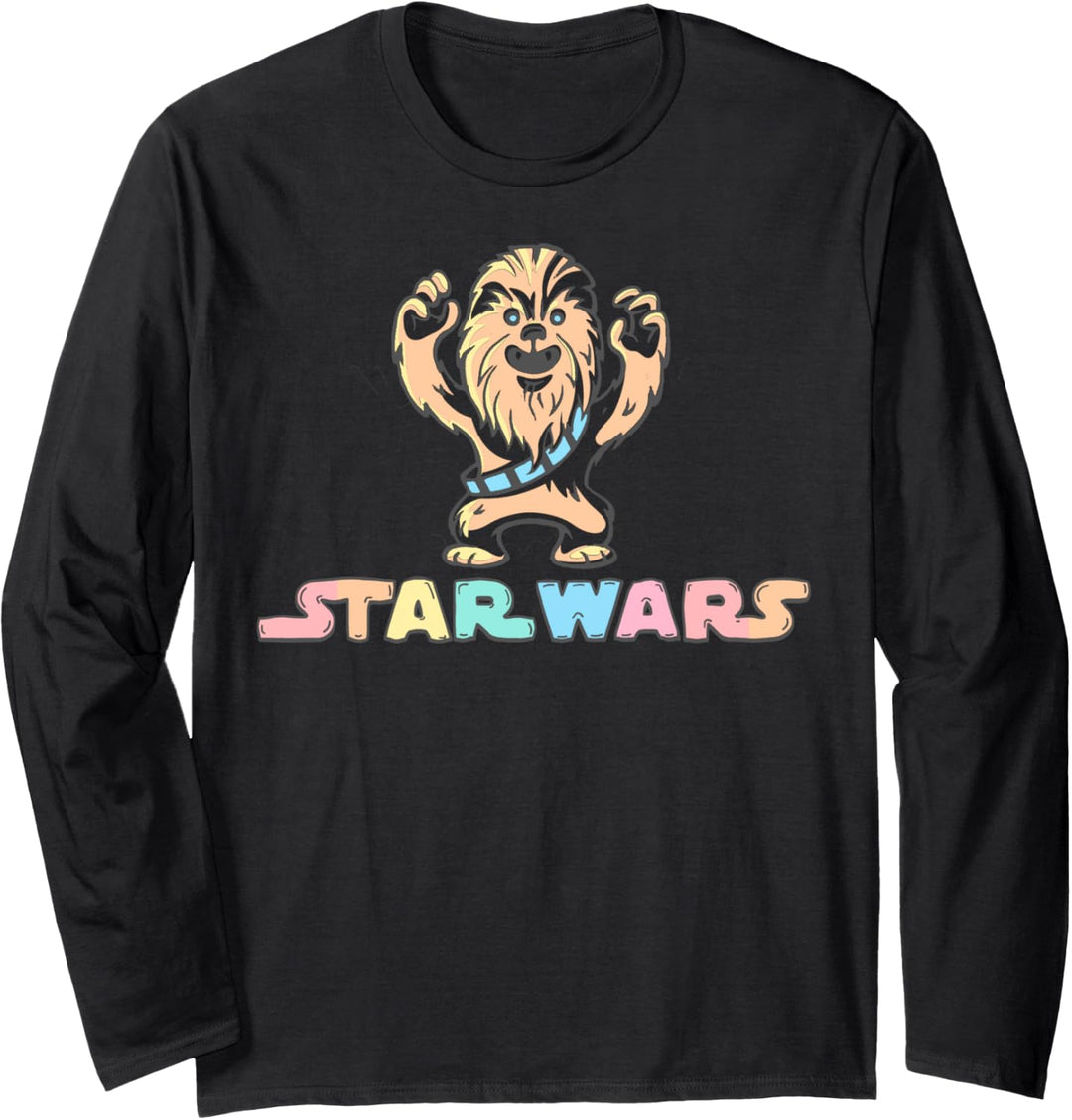 Star Wars Chewbacca Water Color Portrait Logo Langarmshirt