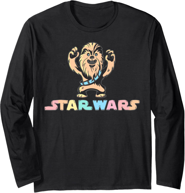 Star Wars Chewbacca Water Color Portrait Logo Langarmshirt