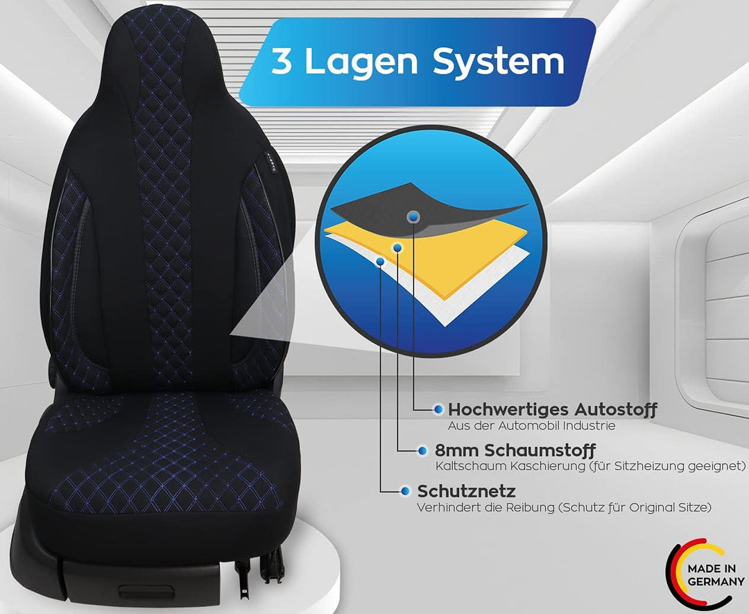 BREMER SITZBEZÜGE Mass Piloten Schonbezüge Sitzbezüge kompatibel mit Wohnmobil Ducato Weinsberg Adri