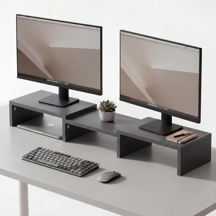 Probus Screen-UP Monitorständer – Ergonomischer Schreibtisch Organizer, Einstellbare Breite 70 bis 1