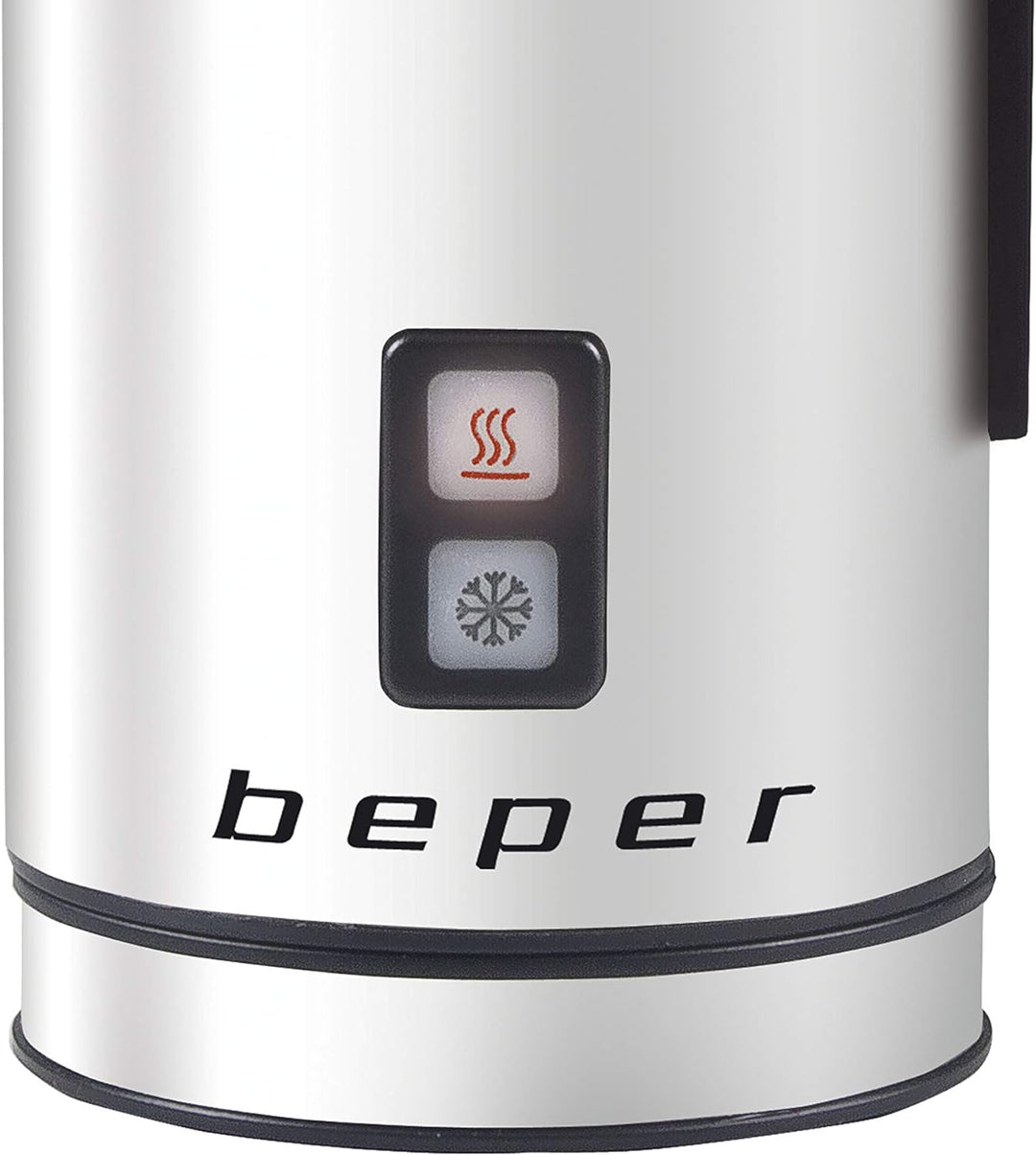 BEPER BB.210 Milchaufschäumer, Automatischer Milchaufschäumer aus Stahl für Cappuccino, Milch, heiss