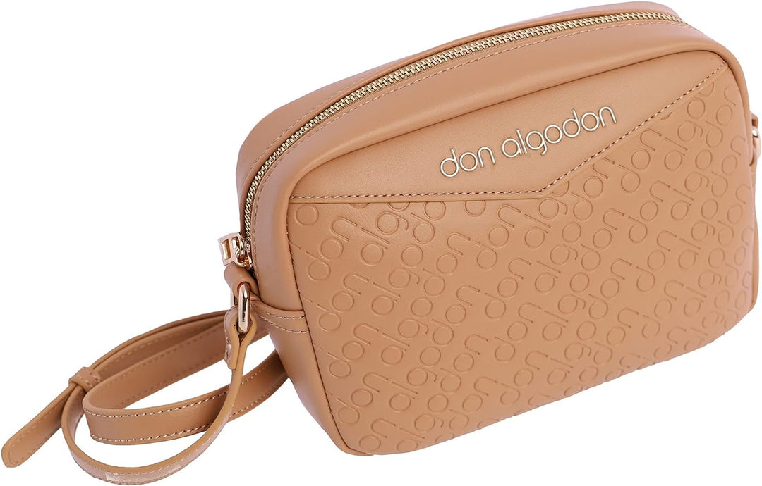 DON ALGODON Damen Lula Umhängetaschen, 21(ancho) x 8(Fondo) x 15(Alto) cm Beige, Beige