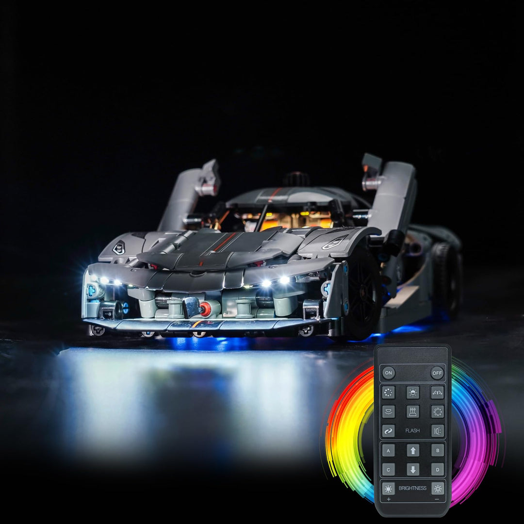 Fernbedienung Licht-Kit Kompatibel mit Lego 42173 Koenigsegg Jesko Absolut Grey Hypercar (Kein Model