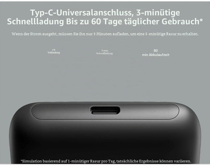 Xiaomi Tragbarer Elektrorasierer mit Doppelklinge, kompakt, leicht und tragbar, Hochgeschwindigkeits