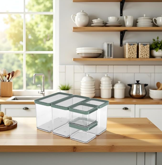 Rotho Loft Set Vorratsdosen 5 tlg. LOFT, Kunststoff (PP) BPA-frei, transparent, (32.3 x 22.3 x 16.6