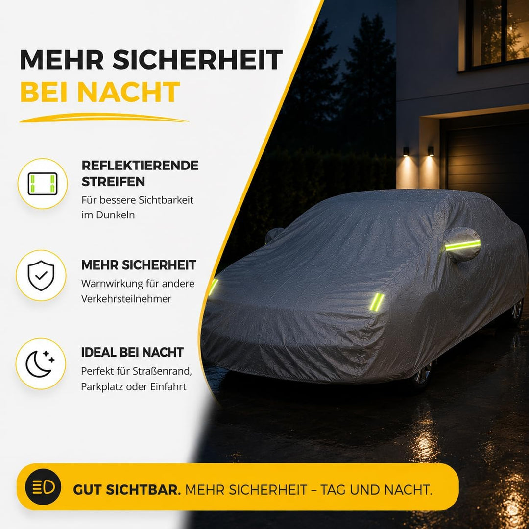 Universale Autoschutzhülle - Autoabdeckung - wasserdichte Autoplane für PKW/KFZ – Car Cover in Silbe