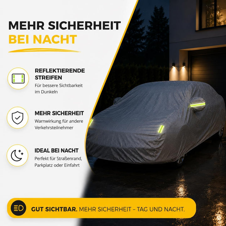 Universale Autoschutzhülle - Autoabdeckung - wasserdichte Autoplane für PKW/KFZ – Car Cover in Silbe