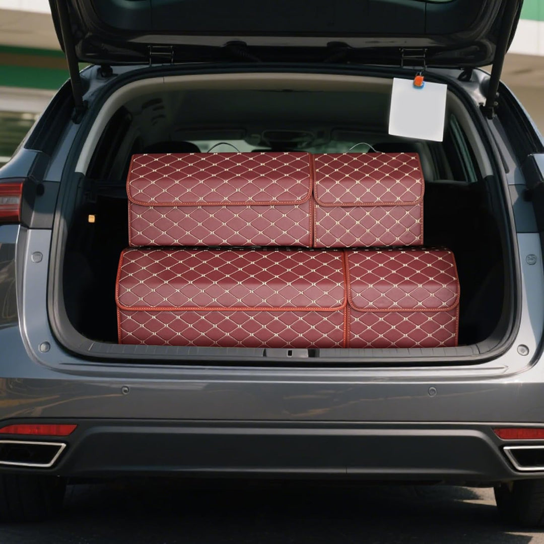 Ergocar Kofferraum Organizer Luxus-PU-Leder Aufbewahrungstasche Organizer Wasserdicht Faltbar Koffer