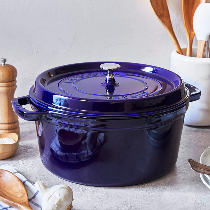 STAUB Gusseisen Bräter/Cocotte, Rund 28 cm, 6,7 L, Dunkel-Blau 28 cm, 6,7 L Dunkel-Blau, 28 cm, 6,7