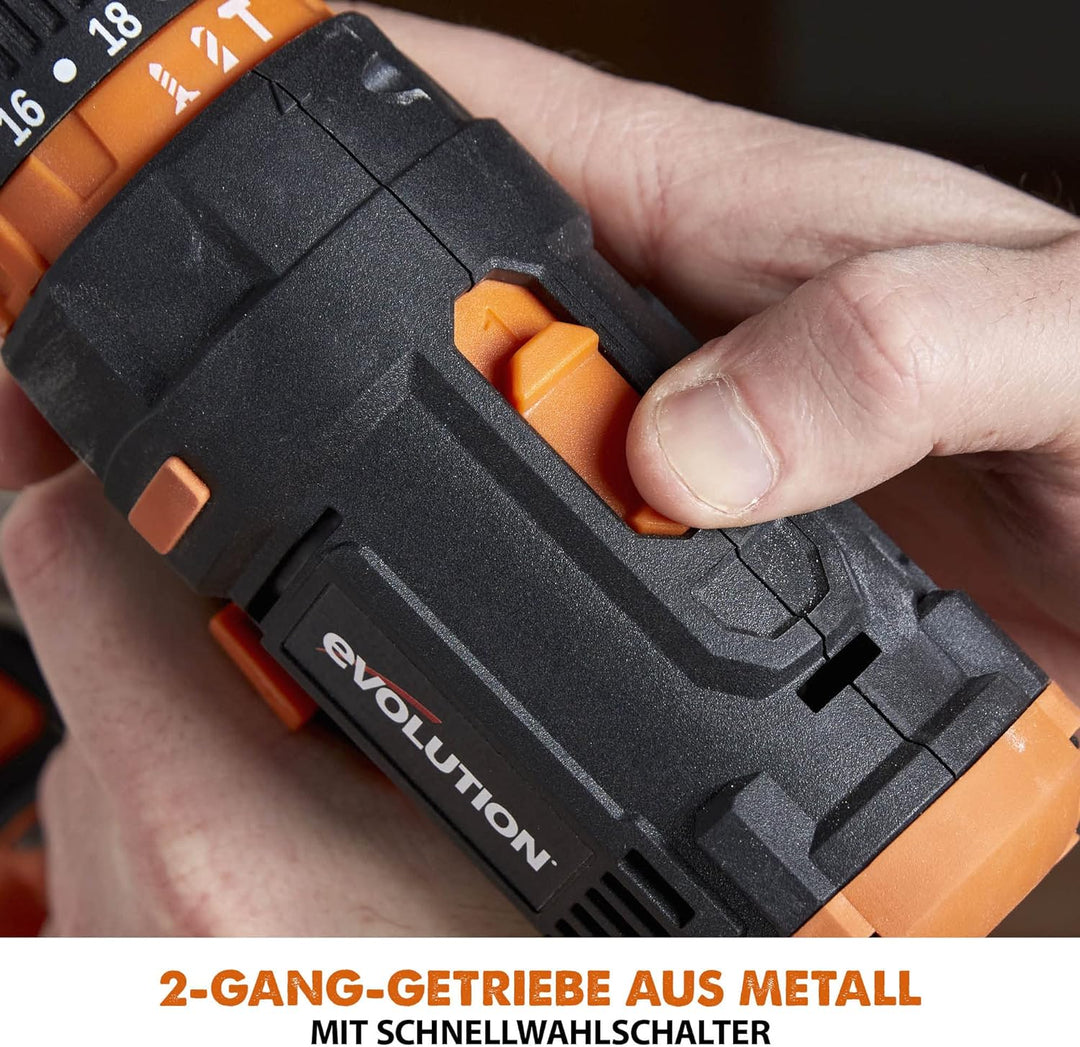 Evolution Power Tools R13CMB-Li Akku-Bohrmaschine mit variabler Drehzahl und Gürtelclip Akku-Bohrmas
