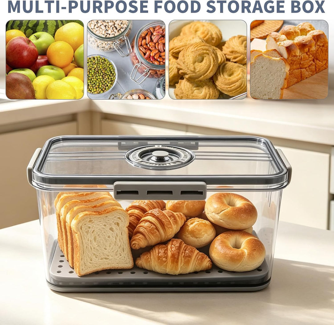 Yuragim Brotkasten mit Sichtfenster, Brotbehälter Brotbox mit Datumsanzeige Brot Aufbewahrungsbox Mo