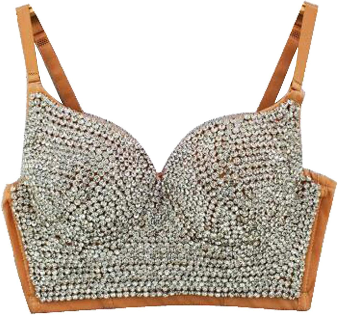 Damen Korsett Bustier BH Dessous Tank Top Trägertop Crop Top Corsage Schlanke Weste # 1 Silber & Bei