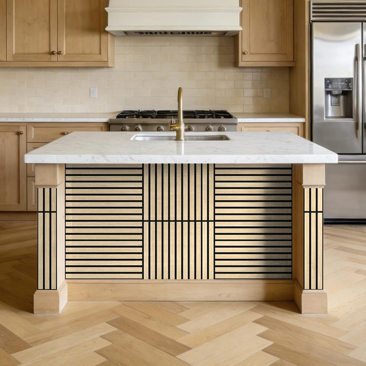 WADILE Selbstklebende Holz-Lamellen Wandpaneele 30×40 cm, PVC Akustikpaneele Schallabsorbierend für