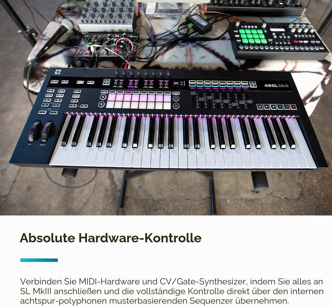 Novation 49SL MkIII MIDI-Controller-Keyboard mit 49 Tasten und Sequenzer sowie DAW-Integration