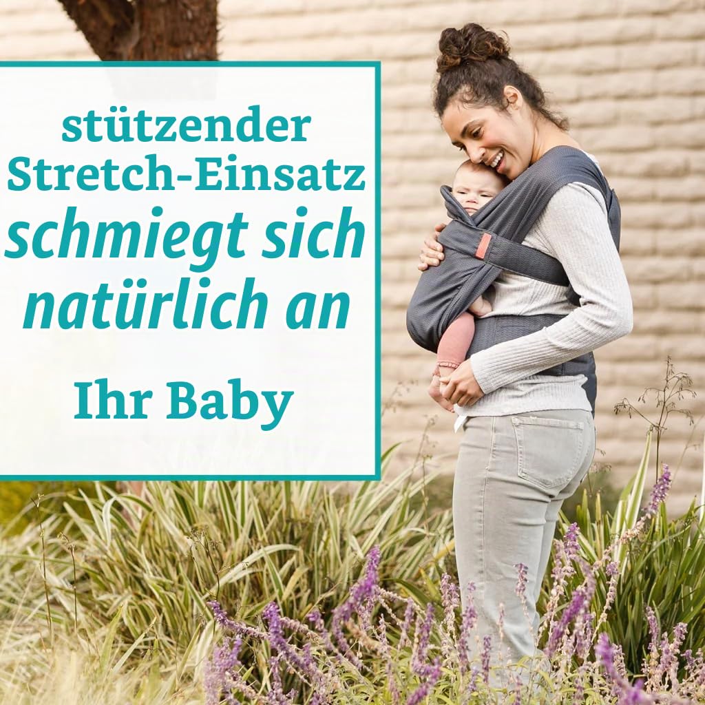 Infantino - Hybrid-Tragetuch Babytrage Hug &amp; Cuddle - Hybrid tragetuch baby neugeboren - Gepolsterte