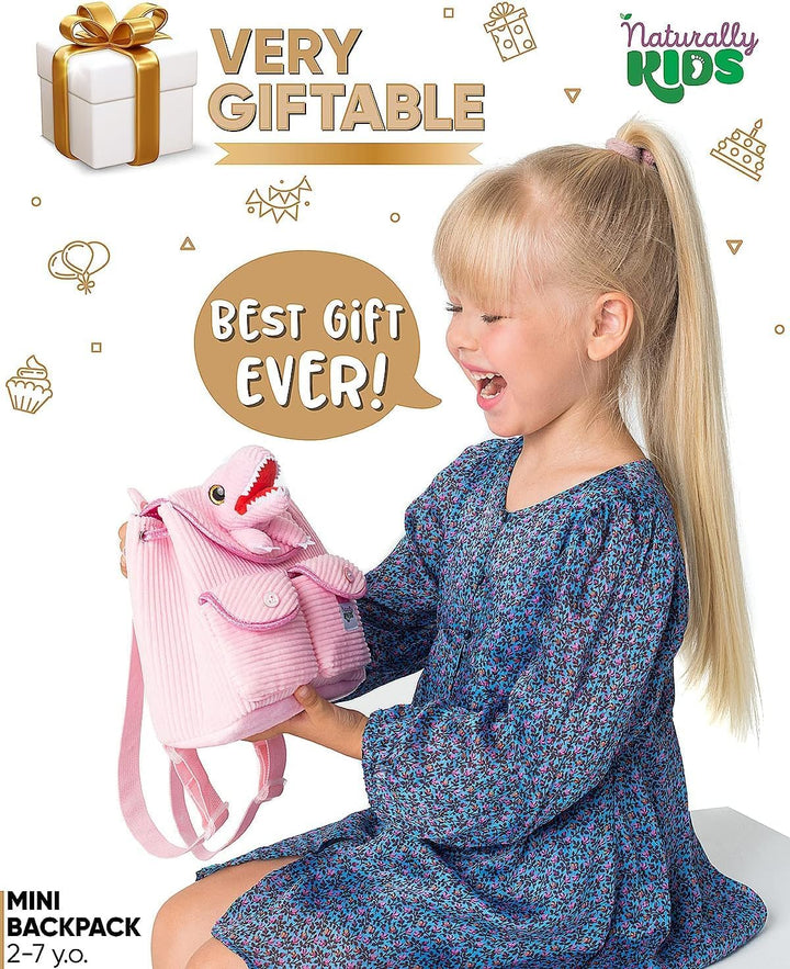 Naturally KIDS Rucksack Kinder m Spielzeug ab 2 Jahre Junge, Mädchen, Kindergartenrucksack Mädchen,