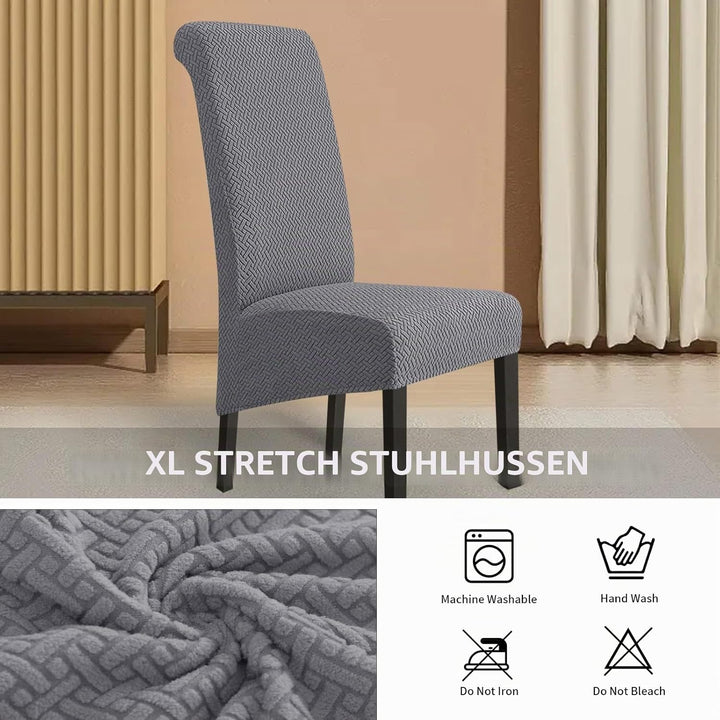 Lydevo Stuhlhussen XL 4er Set Stretch Stuhlhussen Schwingstühle XL für Esszimmerstühle Spandex Unive