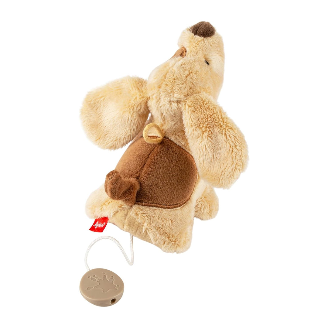 Mini Spieluhr Hund Einschlafhilfe Baby Spielzeug Melodie Kuscheltier braun/beige, braun/beige