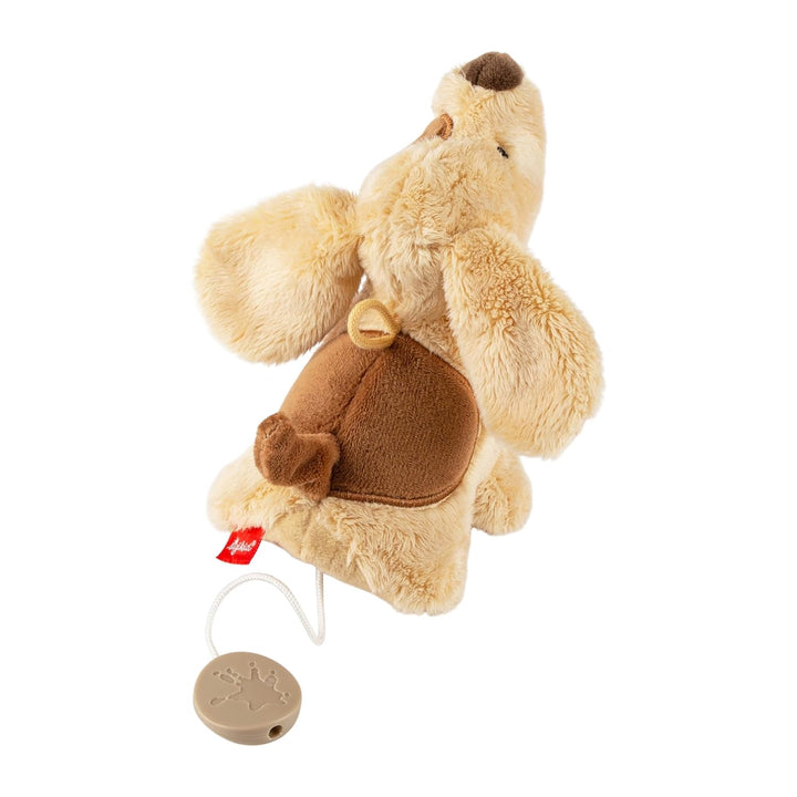 Mini Spieluhr Hund Einschlafhilfe Baby Spielzeug Melodie Kuscheltier braun/beige, braun/beige