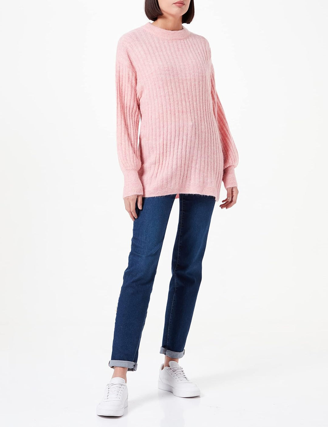ICHI Damen Ihamara Ls Rib Pullover S 142307/Cameo Pink, S 142307/Cameo Pink