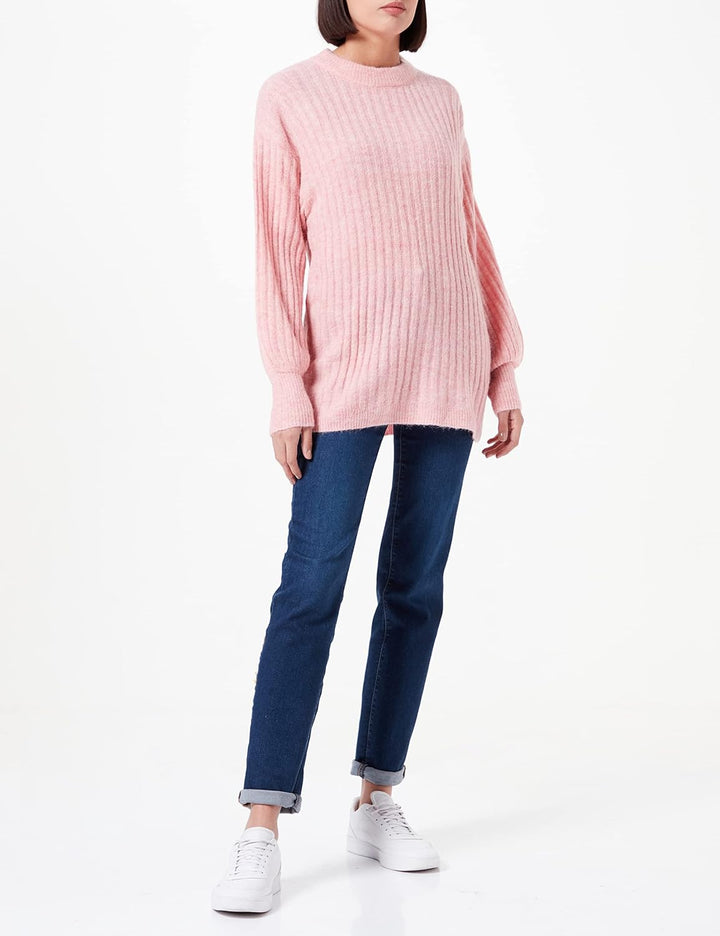 ICHI Damen Ihamara Ls Rib Pullover S 142307/Cameo Pink, S 142307/Cameo Pink