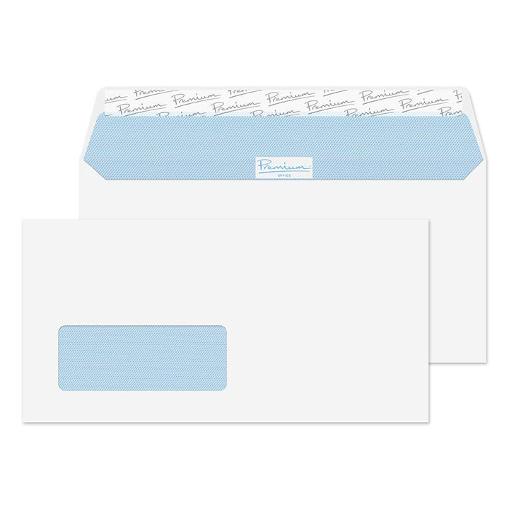 Blake Premium Office 33216 Briefumschläge Haftklebung Mit Fenster Ultra Weiss DL+ 114 x 229 mm - 120