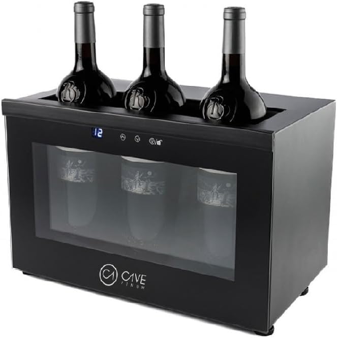 Cavevinum cv-7 Präsentationsständer für Rotweine Stange, Edelstahl, Schwarz, 55 x 26 x