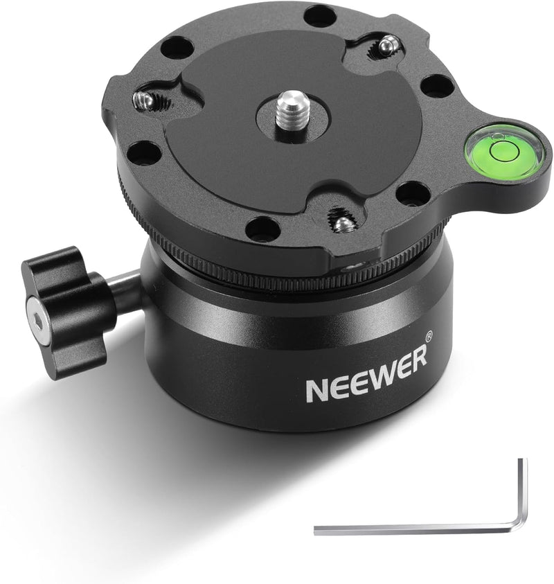 NEEWER Stativ Nivelliersockel (⌀60mm) Kamera Nivelliergerät, verstellbare Aluminium Stativkopfplatte