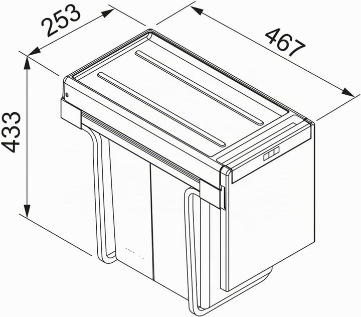 Franke Kitchen Systems Franke Cube 30 2-Way Manuelle Pull-Out Waste/Rubbish Bin, 2 x 15 Liter by