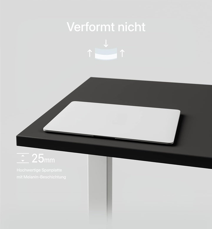 Desktronic Tischplatte 180x80 cm Schreibtischplatte – Perfekt für höhenverstellbare Schreibtische, E