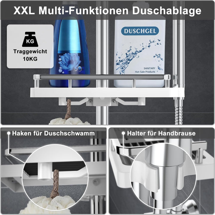 Görbach Regendusche Duschset Duschsystem mit Ablage Chrom ohne Duscharmatur (D30) YT-D30CP-Ablage, Y