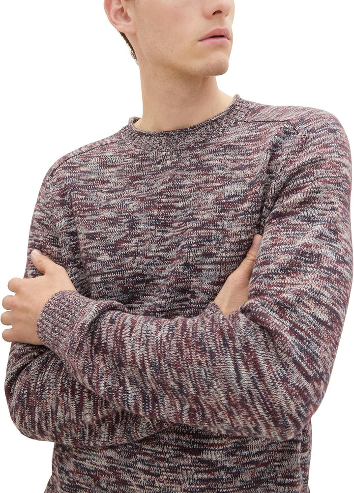 TOM TAILOR Herren Pullover XL 34250 - Tawny Port Red Mouline, XL 34250 - Tawny Port Red Mouline