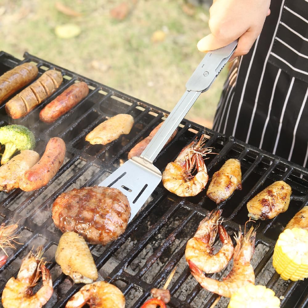 ROXON S601 14" 6 in 1 MBT3 Folding Grill Utensils Set Fork Spatula Grilling Knife Tongs Opener for B