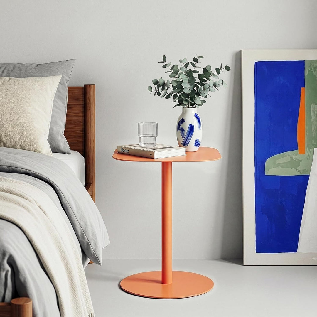 [en.casa] Beistelltisch Nastätten Gartentisch Couchtisch mit Metallgestell Sofatisch modernes Design