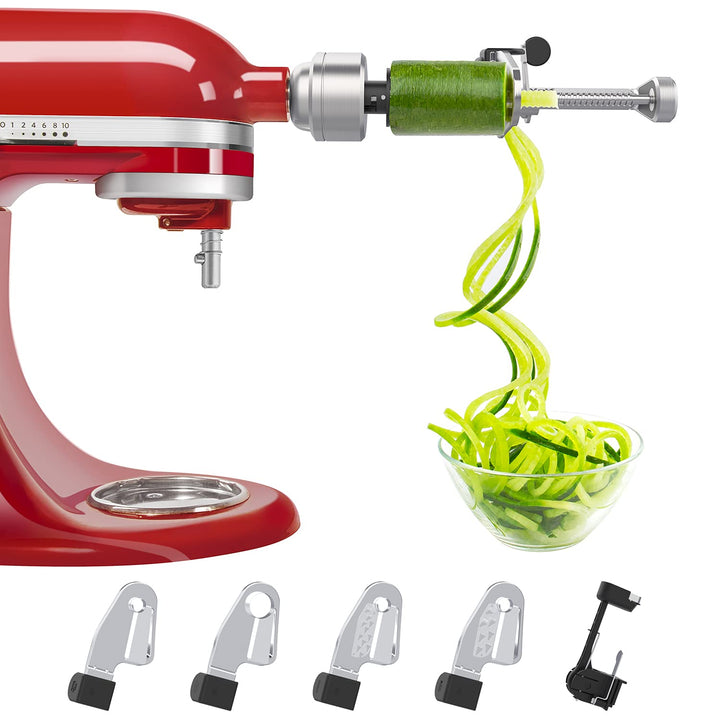 Bestand Spiralschneider-Aufsatz (5 Klingen) kompatibel mit KitchenAid Standmixer, kommt mit Schäler,