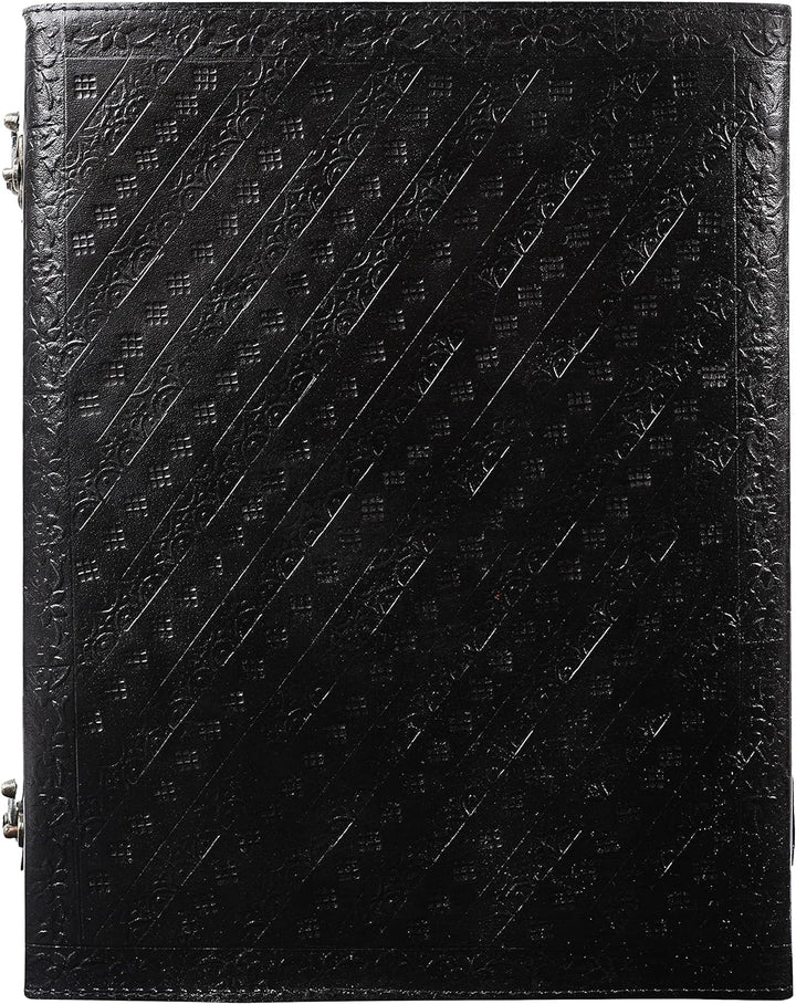 OVERDOSE Hand Embossed Stone Black Leather Journal - Handmade Antique Stone Journal For Students & O