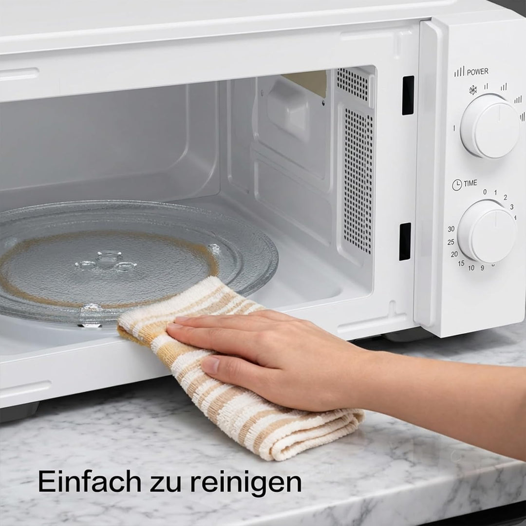 Galanz Mikrowelle 20L 700W, Solo Mikrowellengerät mit Drehregler, 6 Leistungsstufen, Drehteller aus
