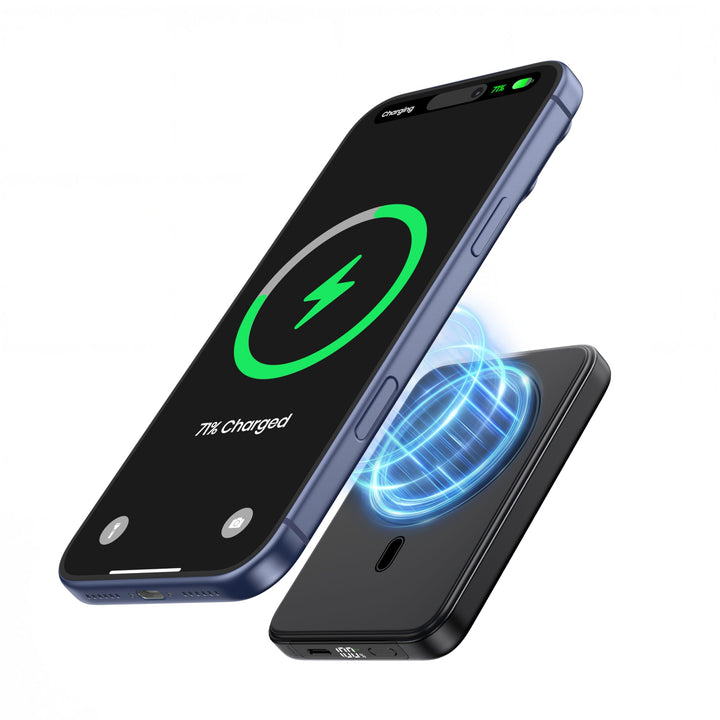 A ADDTOP-Magnetische-Power-Bank-10000mAh - PD 20W Schnelllade Powerbank with USB-C In&Out, Slim Wire