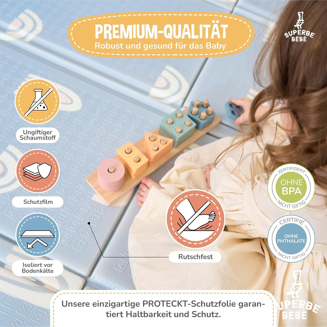 Krabbelmatte Baby Faltbar Spielmatte Kinder Spieldecke 180x200x1.5cm Krabbeldecke Für Baby - Babymat