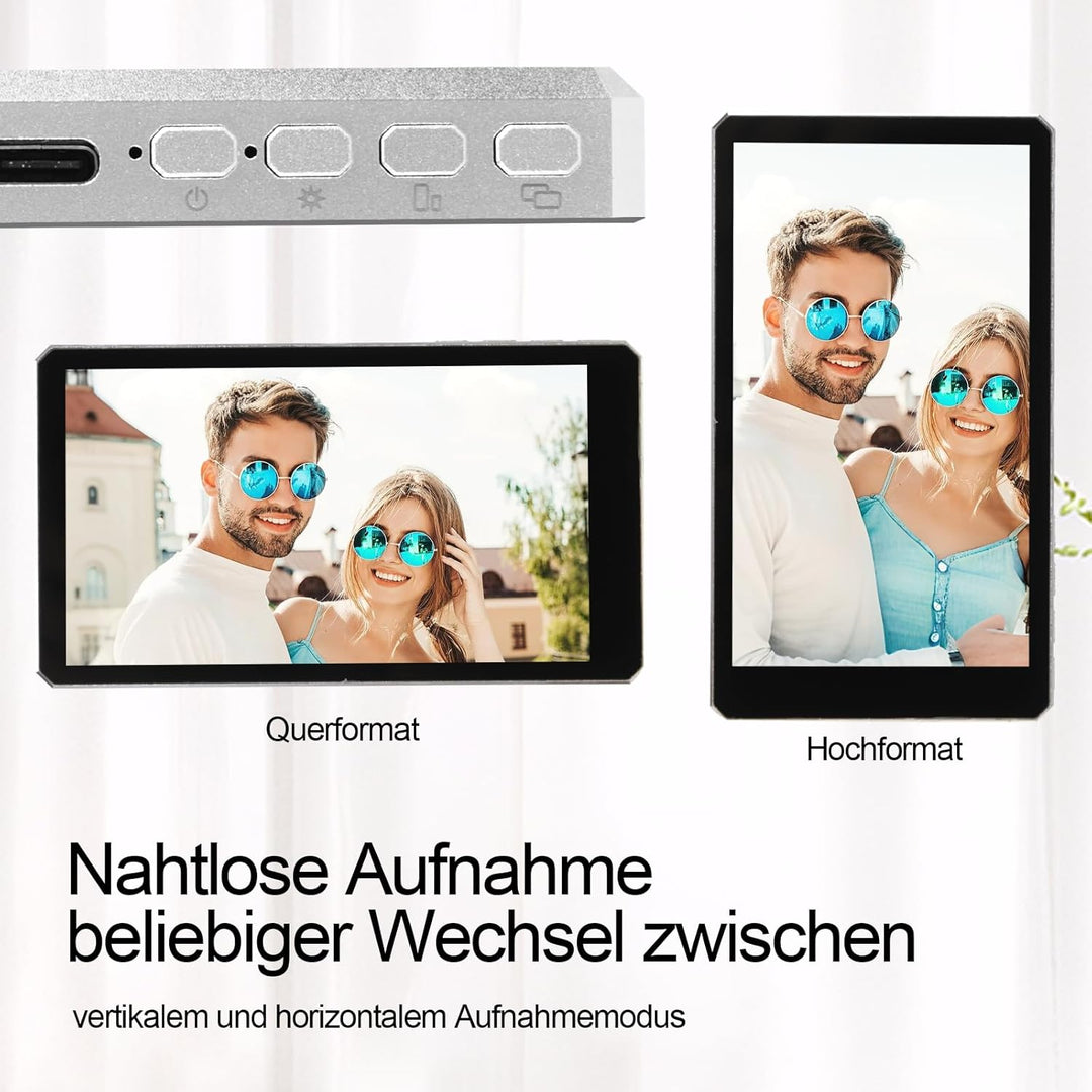Magnetischer Selfie Monitor, Vlog Selfie Monitor Screen für iPhone Und Android, 4.5 Zoll, Kabellose
