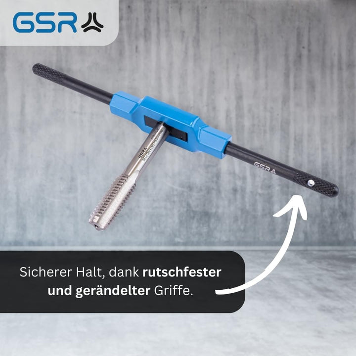 GSR Profi Handgewindebohrer M3-M12 & Kernlochbohrer Satz, Gewindeschneider Set 30-teilig, HSS Bohrer